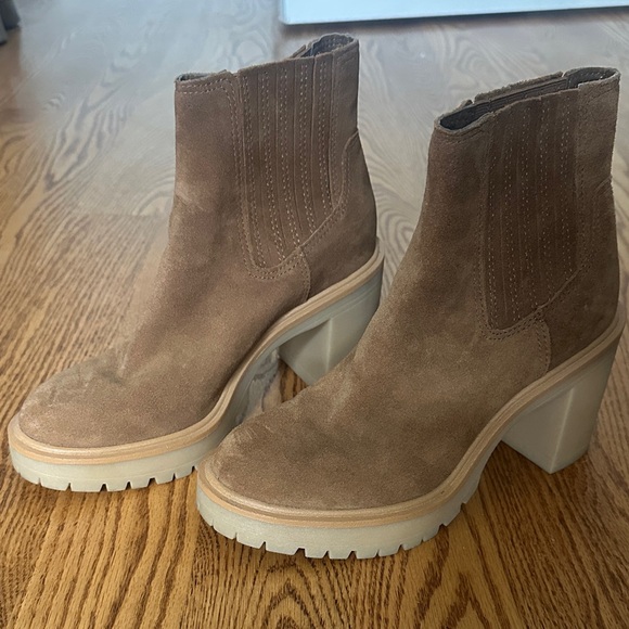 Dolce Vita Tan Suede Heeled Boots - Picture 2 of 3